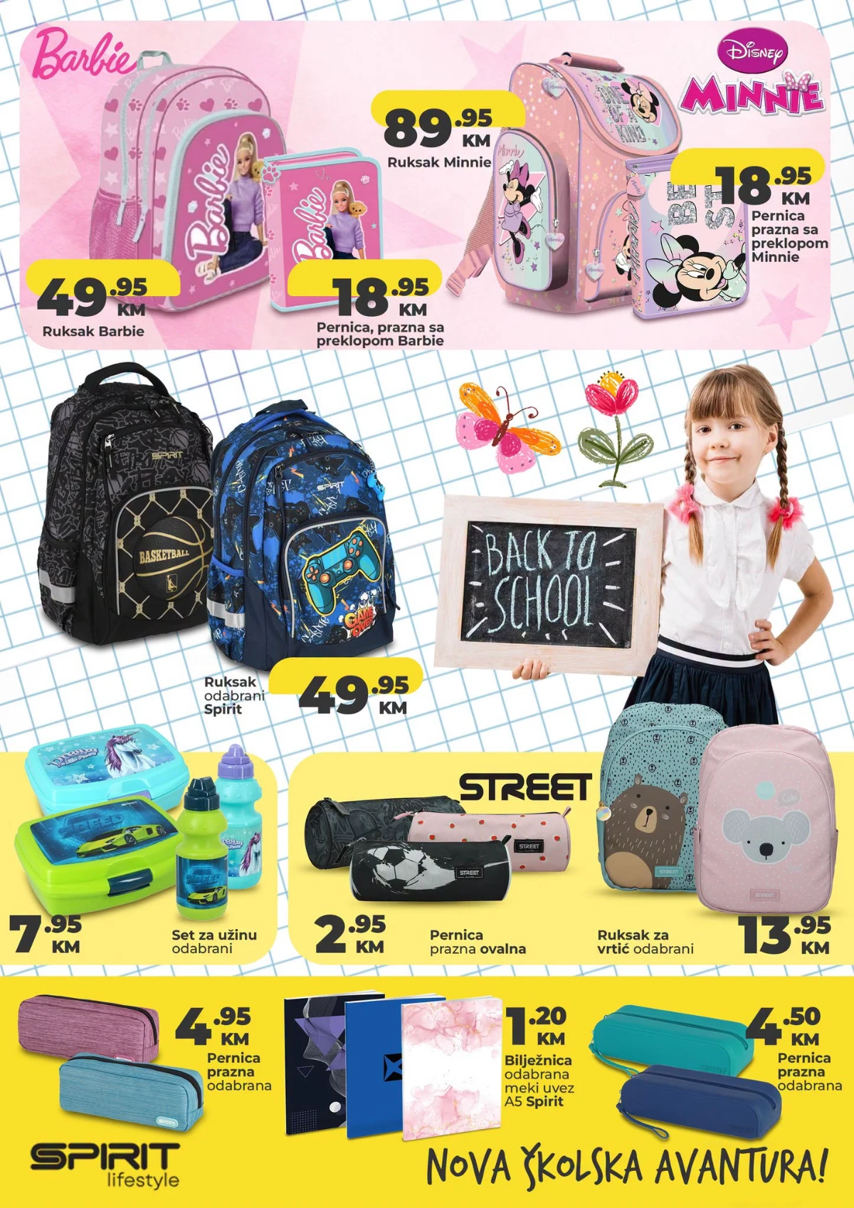 Namex školska akcija – Barbie, Minnie i Spirit ruksaci, pernice, kutije za užinu i bilježnice