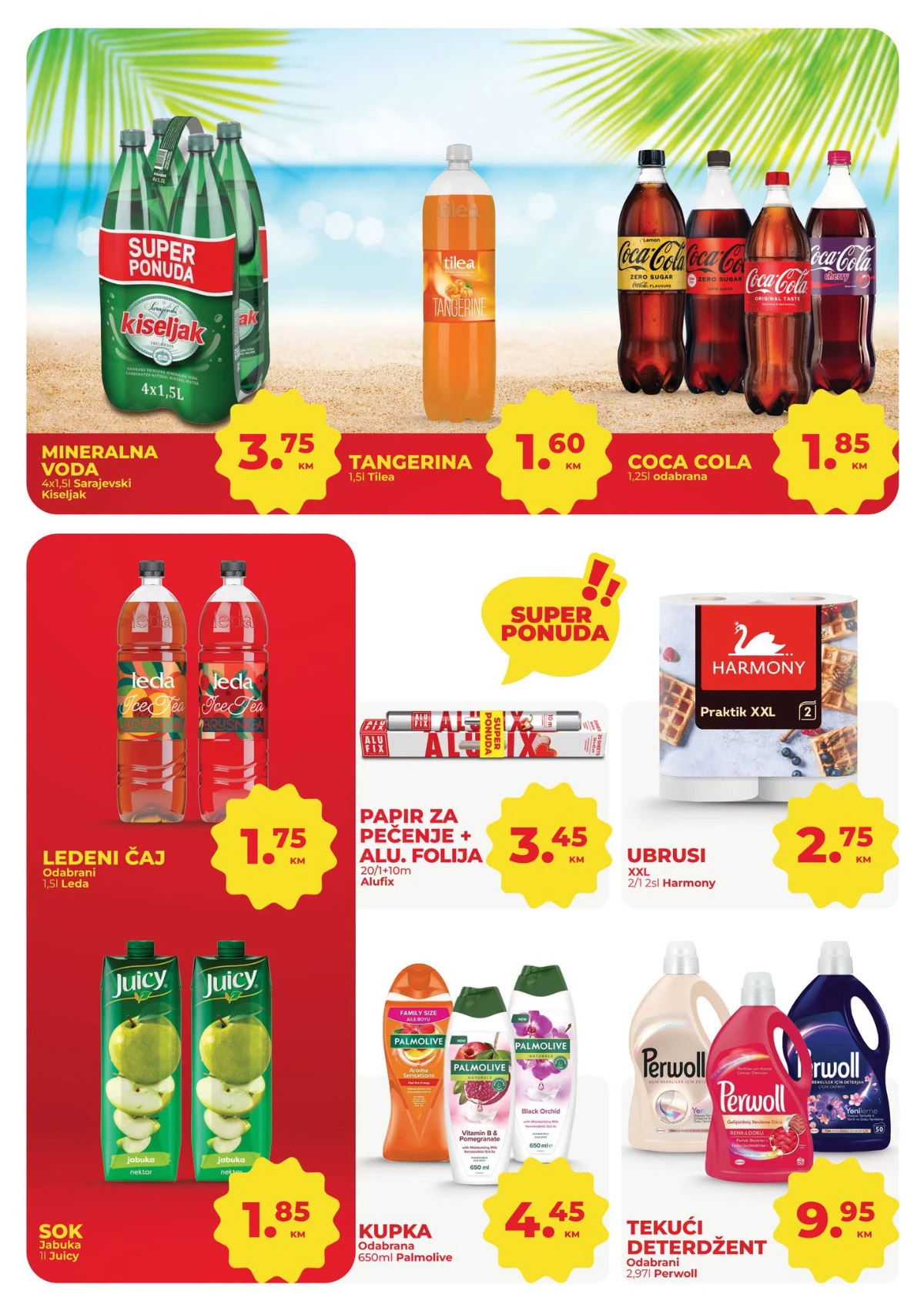 Namex blagdanska akcija do 15.08.2026. – mineralna voda, Coca-Cola, sokovi, Palmolive, Perwoll i kućne potrepštine