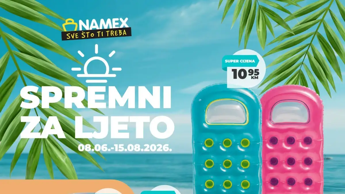 Namex akcija do 67% popusta na bazene, madrace za plivanje i proizvode za ljeto do 15.08.2026