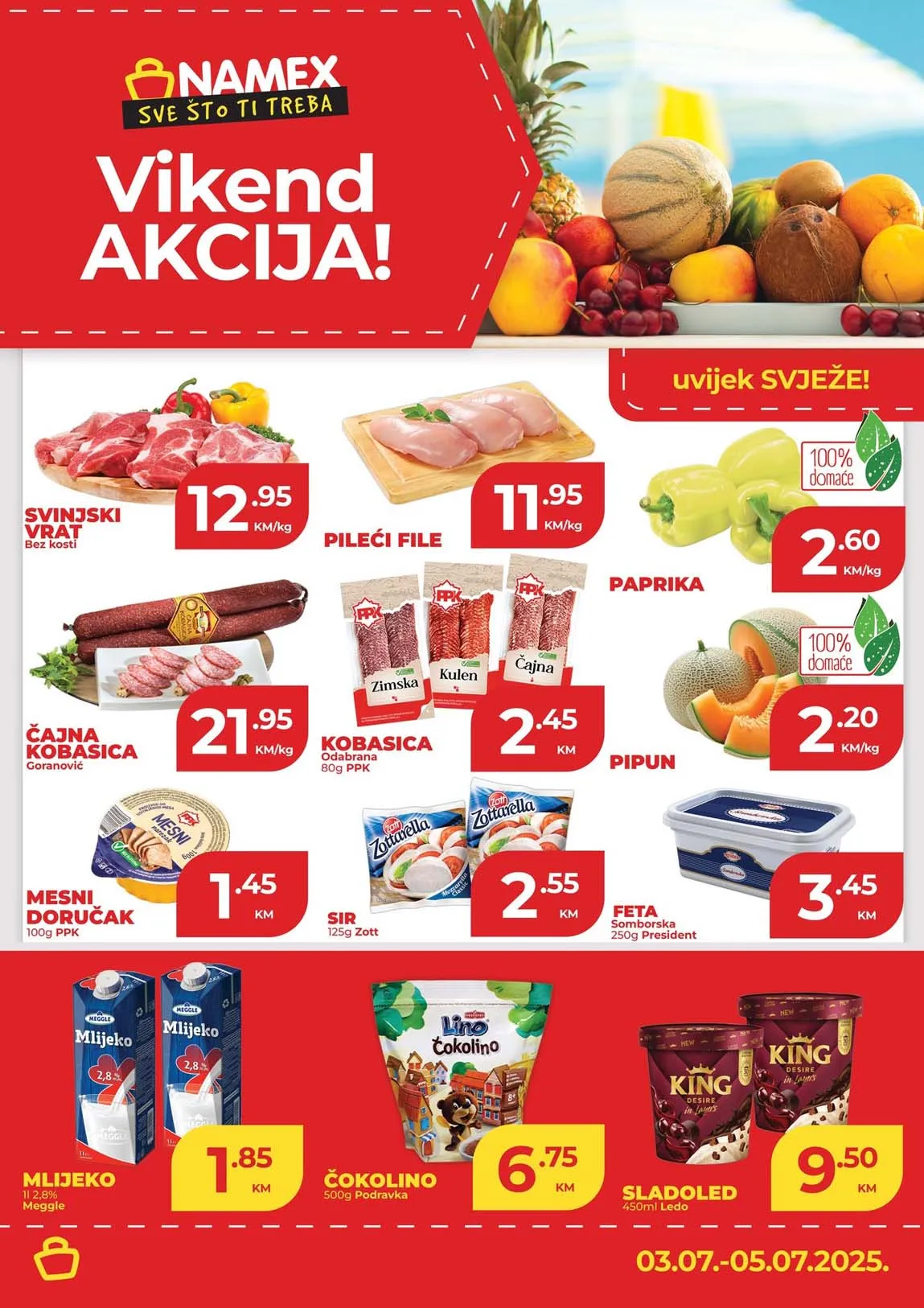 NAMEX Vikend akcija sniženja do 05.07.2025