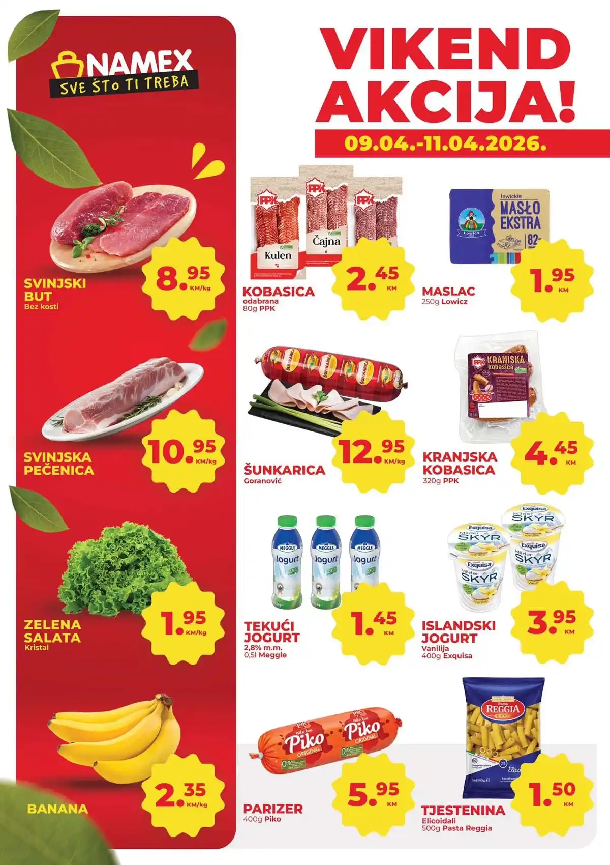 Namex vikend akcija katalog strana 1 velika sniženja Bosna i Hercegovina april 2026