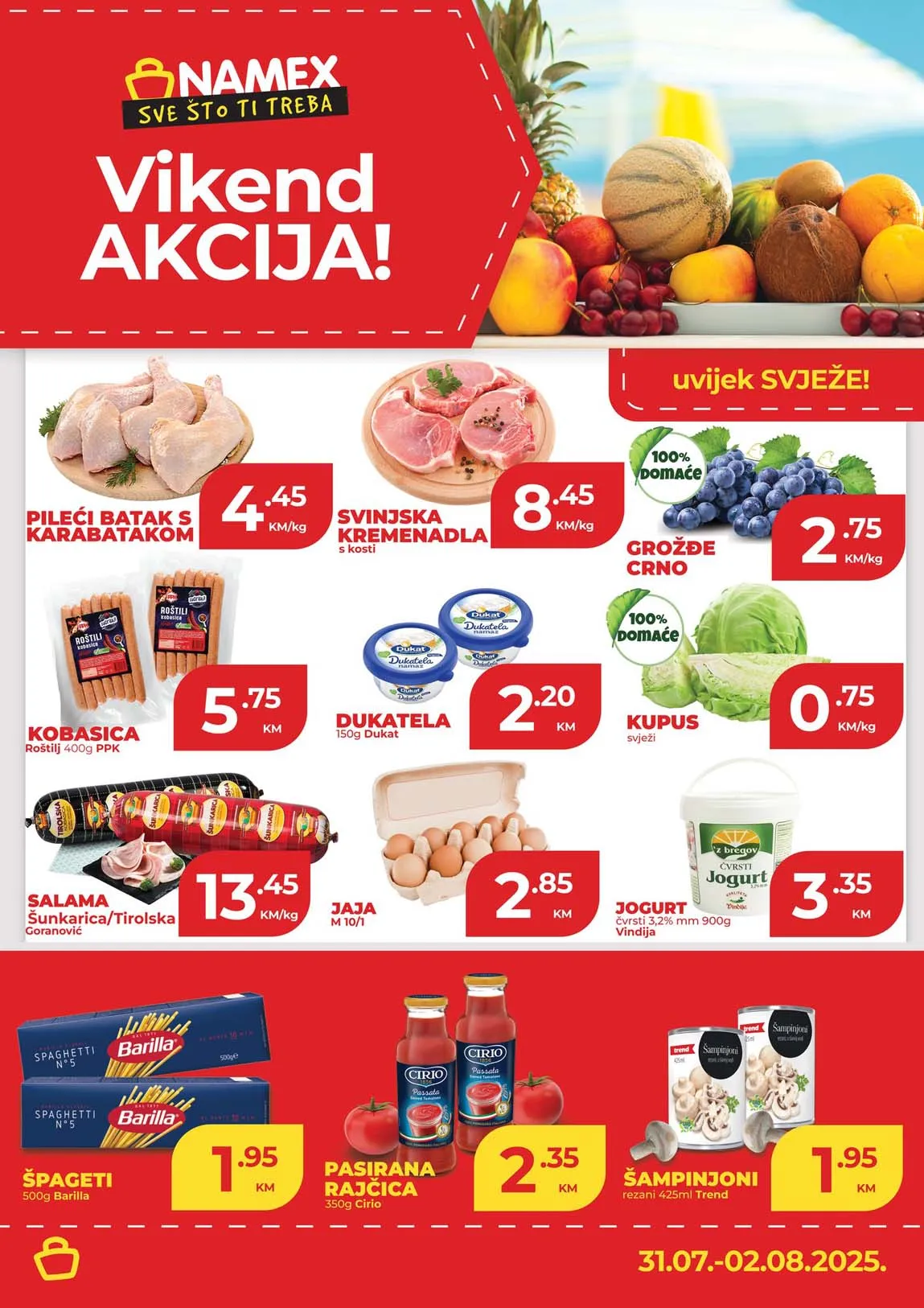 Namex vikend akcija – Sniženja do 02.08.2025. donose super uštede!