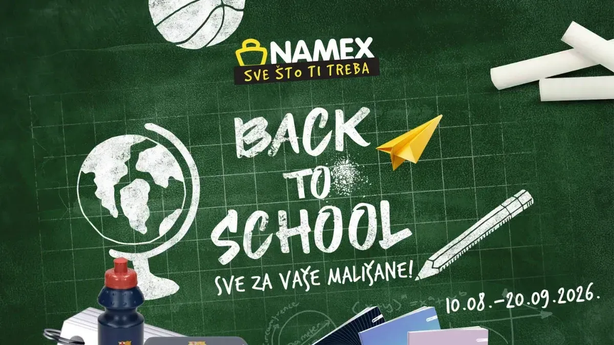 Namex sve za školu do 20.09.2026. – ruksaci, pernice, bilježnice, olovke, bojice i drugi školski pribor po akcijskim cijenama