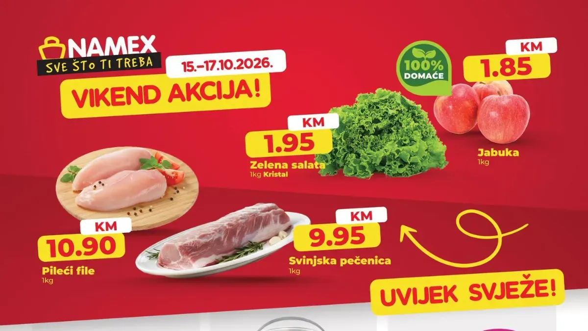 NAMEX vikend akcija od 15. do 17.10.2026. – pregled ponude i akcijskih cijena