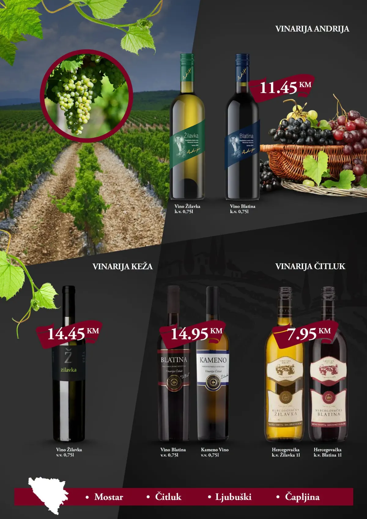 Namex Vinska cesta Hercegovine – vina Andrija, Keža i Vinarija Čitluk po cijenama od 7,95 KM