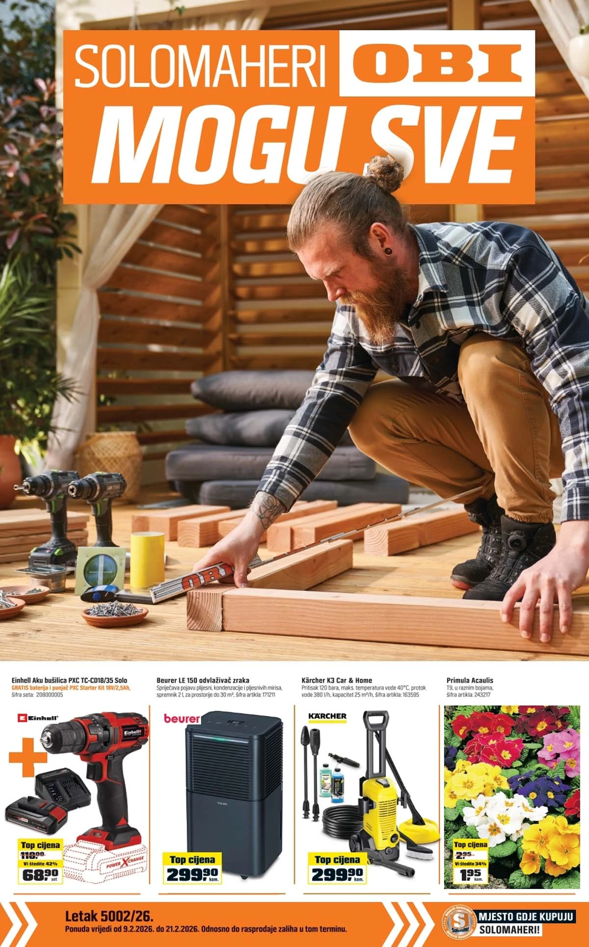 OBI Solomaheri mogu sve katalog sniženja do 21. februara 2026. – alati, oprema za dom i baštu BiH