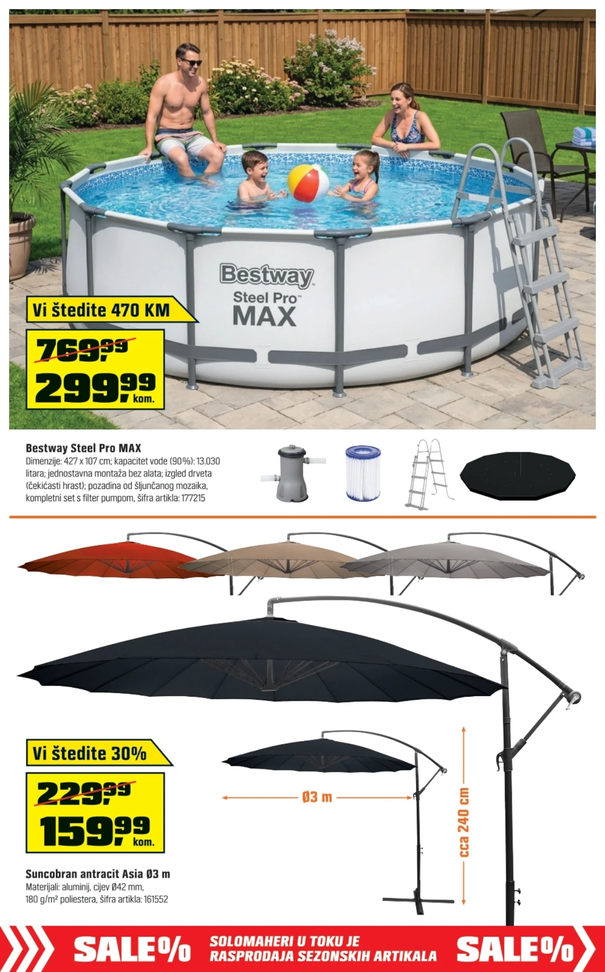 OBI katalog do 22.08.2026. – bazeni i suncobrani na akciji