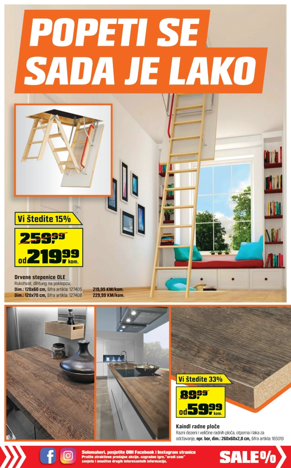 OBI katalog do 22.08.2026. – drvene stepenice i radne ploče