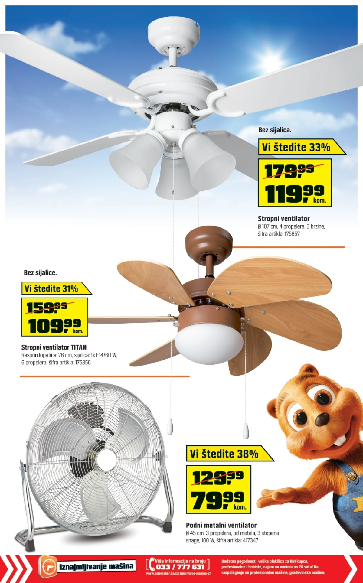 OBI katalog do 22.08.2026. – stropni i podni ventilatori