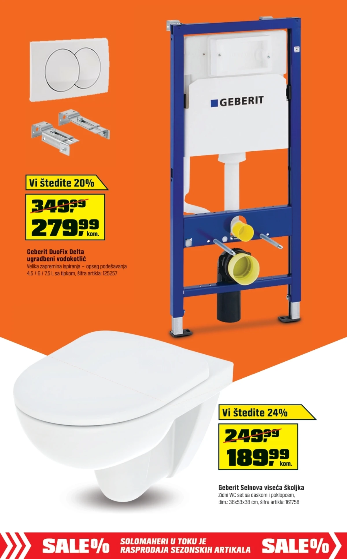 OBI katalog do 22.08.2026. – Geberit ugradbeni vodokotlić i viseća WC školjka