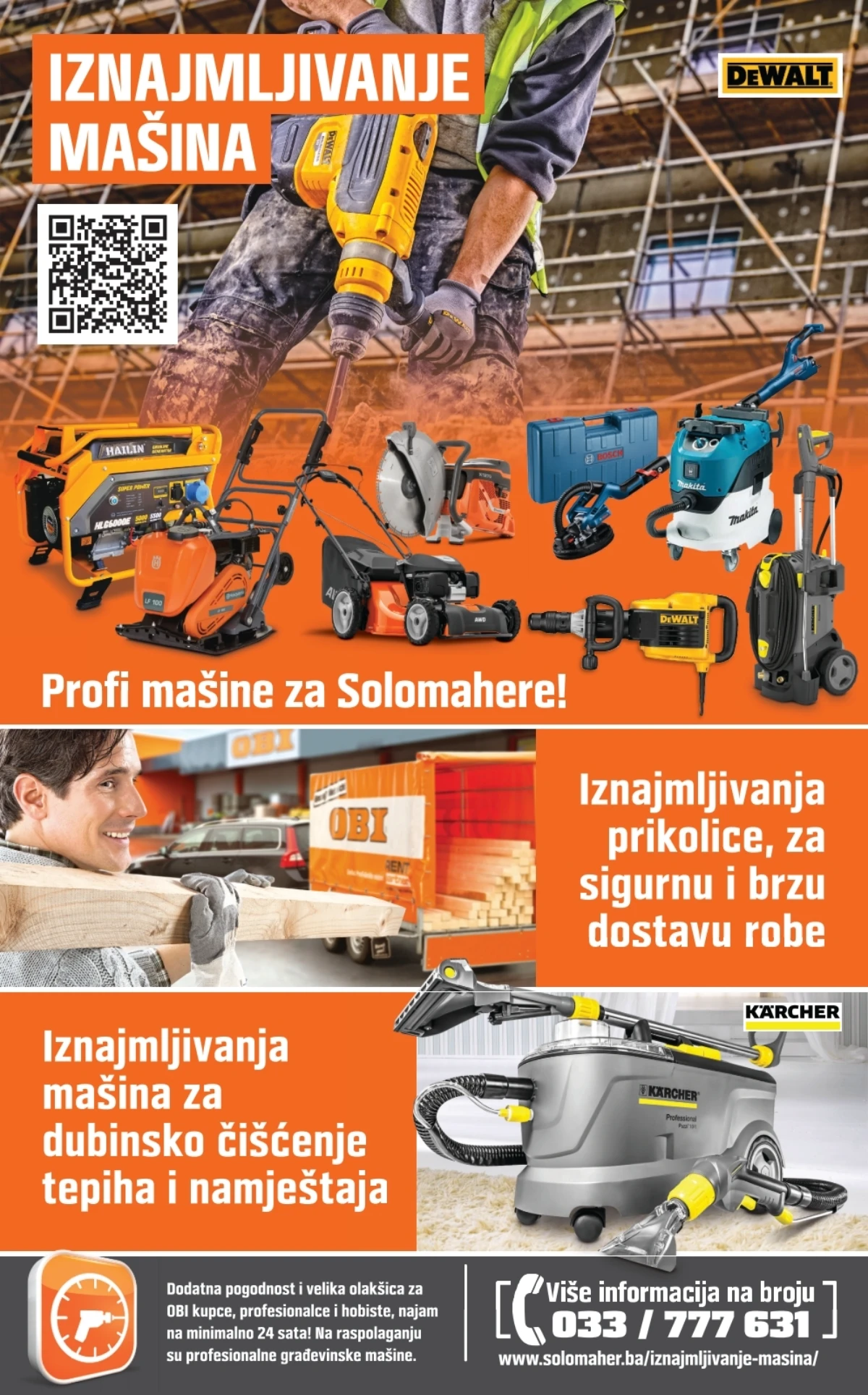 OBI ponuda – iznajmljivanje profesionalnih mašina i opreme