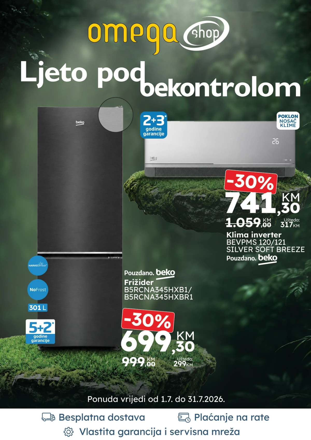 Omega Shop katalog juli 2026 – ljetni popusti do 40% na tehniku i kućanske uređaje