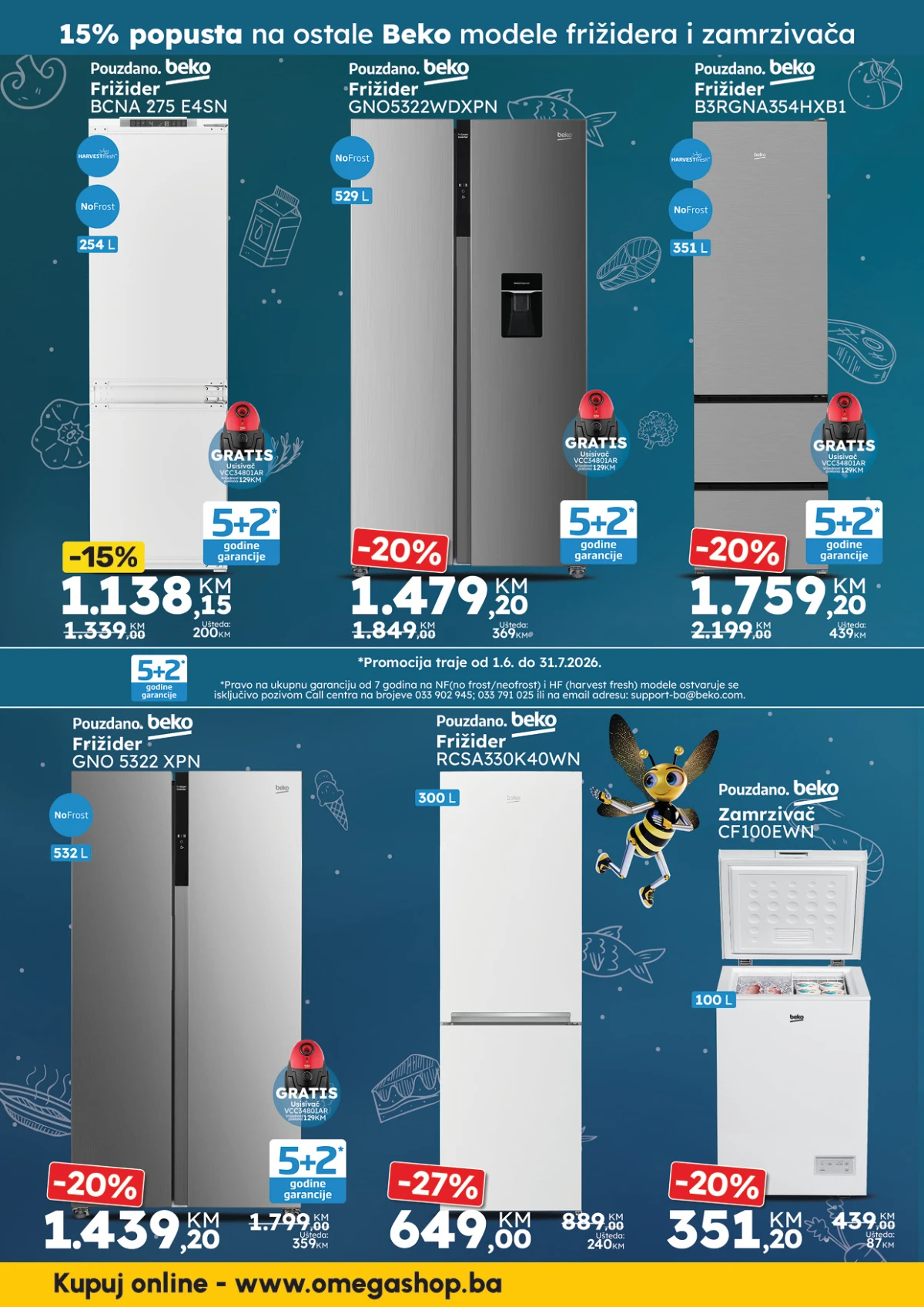 Omega Shop katalog – Beko frižideri, zamrzivači i rashladni uređaji na akciji