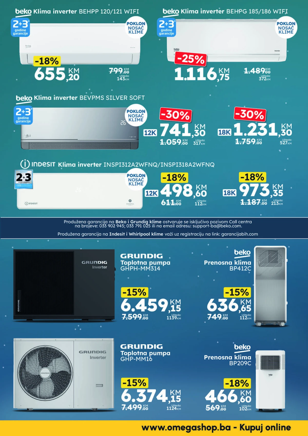 Omega Shop klima uređaji i toplotne pumpe akcija do 30.06.2026 strana 7