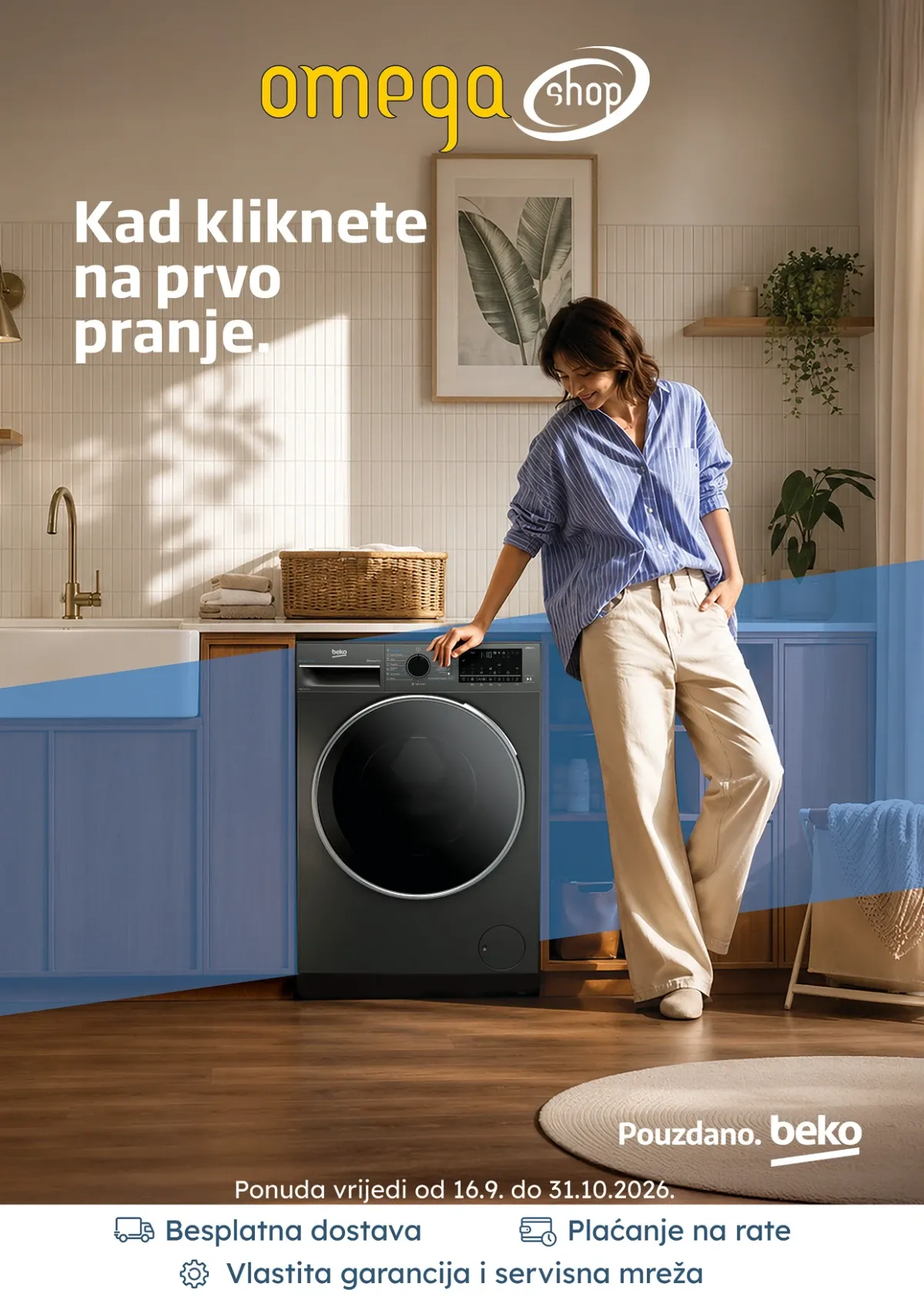 Omega Shop katalog do 31.10.2026. – Beko bijela tehnika, televizori, klime i kućanski aparati sniženi do 50%