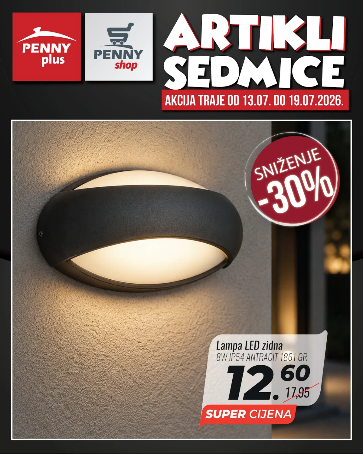 LED viseća lampa 12W u Penny Plus akciji