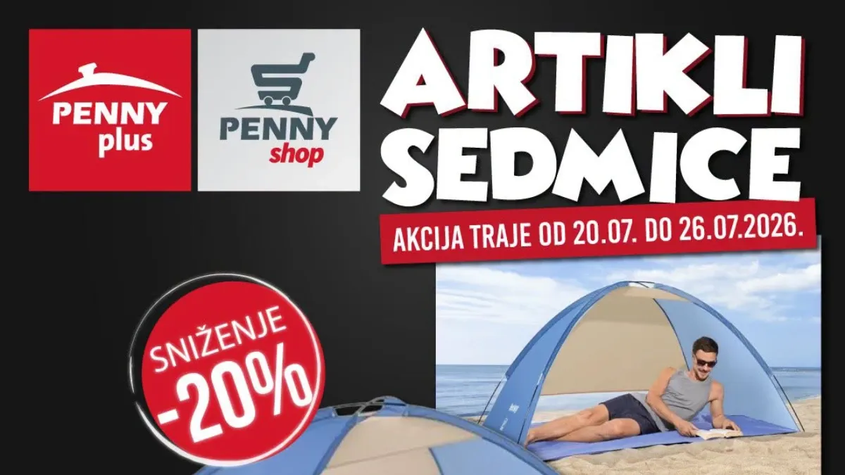 Penny Plus Artikli sedmice do 26.07.2026. donose popuste do 25% na korita za sudoper, kanalice, LED rasvjetu i opremu za plažu.