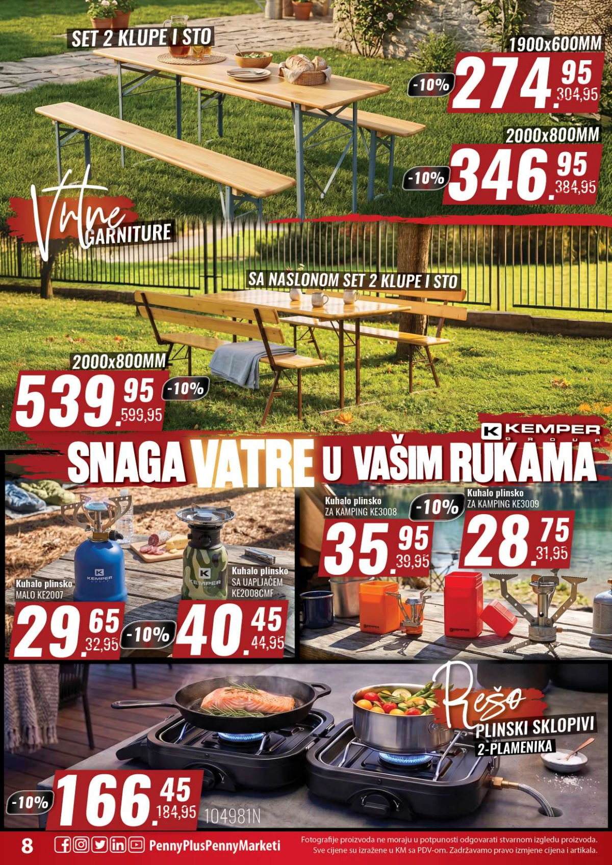 Penny Plus katalog strana 8 – vrtne garniture, plinska kuhala i plinski rešo