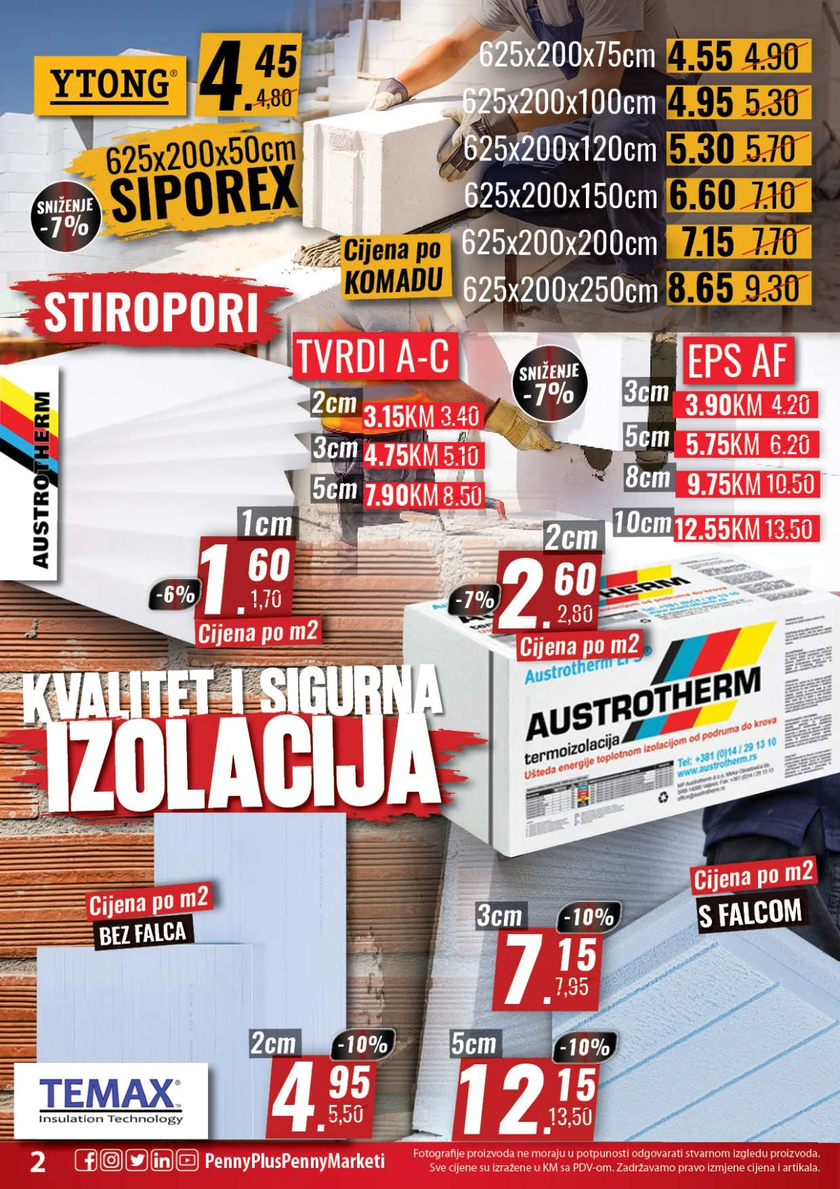Penny Plus katalog – stiropor, izolacione ploče, siporex i termoizolacija na akciji