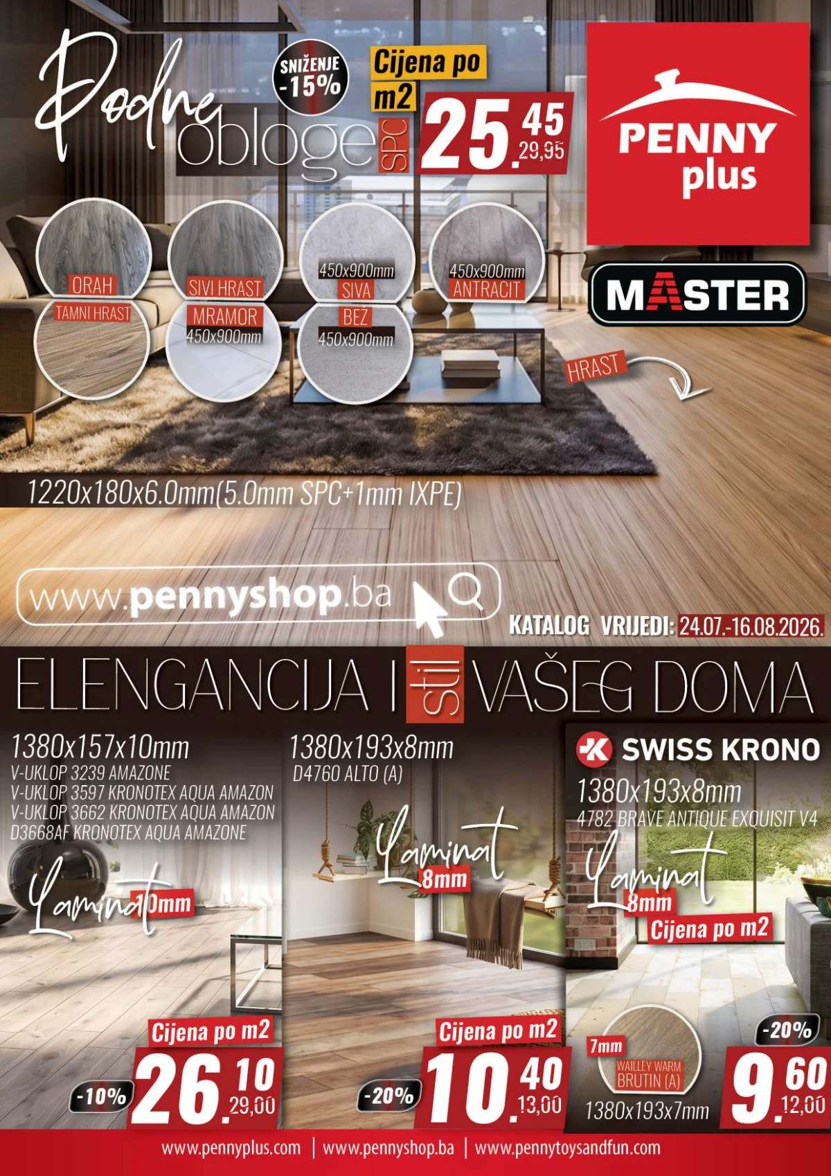 PENNY Plus katalog podnih obloga, laminata, keramike i tepiha uz sniženja do 30%