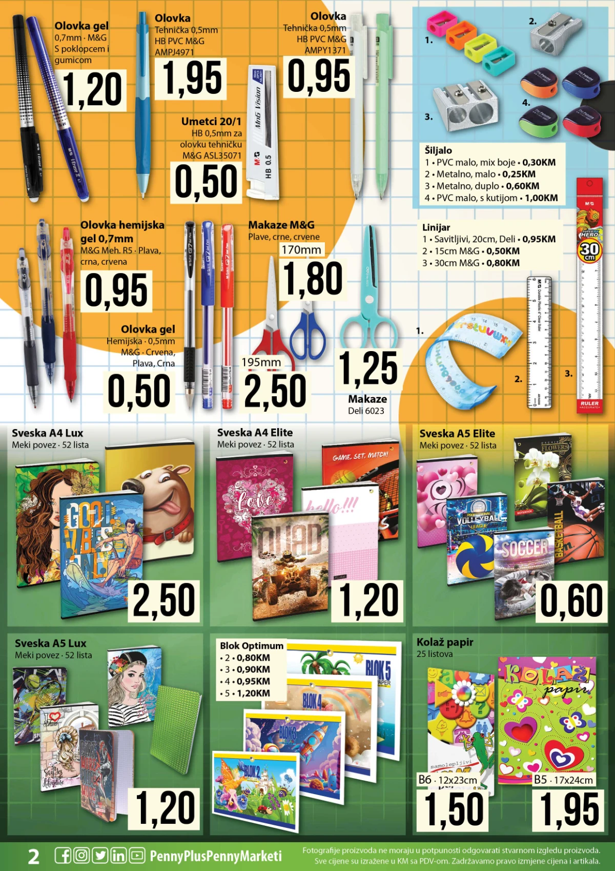 PENNY katalog do 13.09.2026. – metalno šiljalo za 0,25 KM i sveska A5 Elite za 0,60 KM