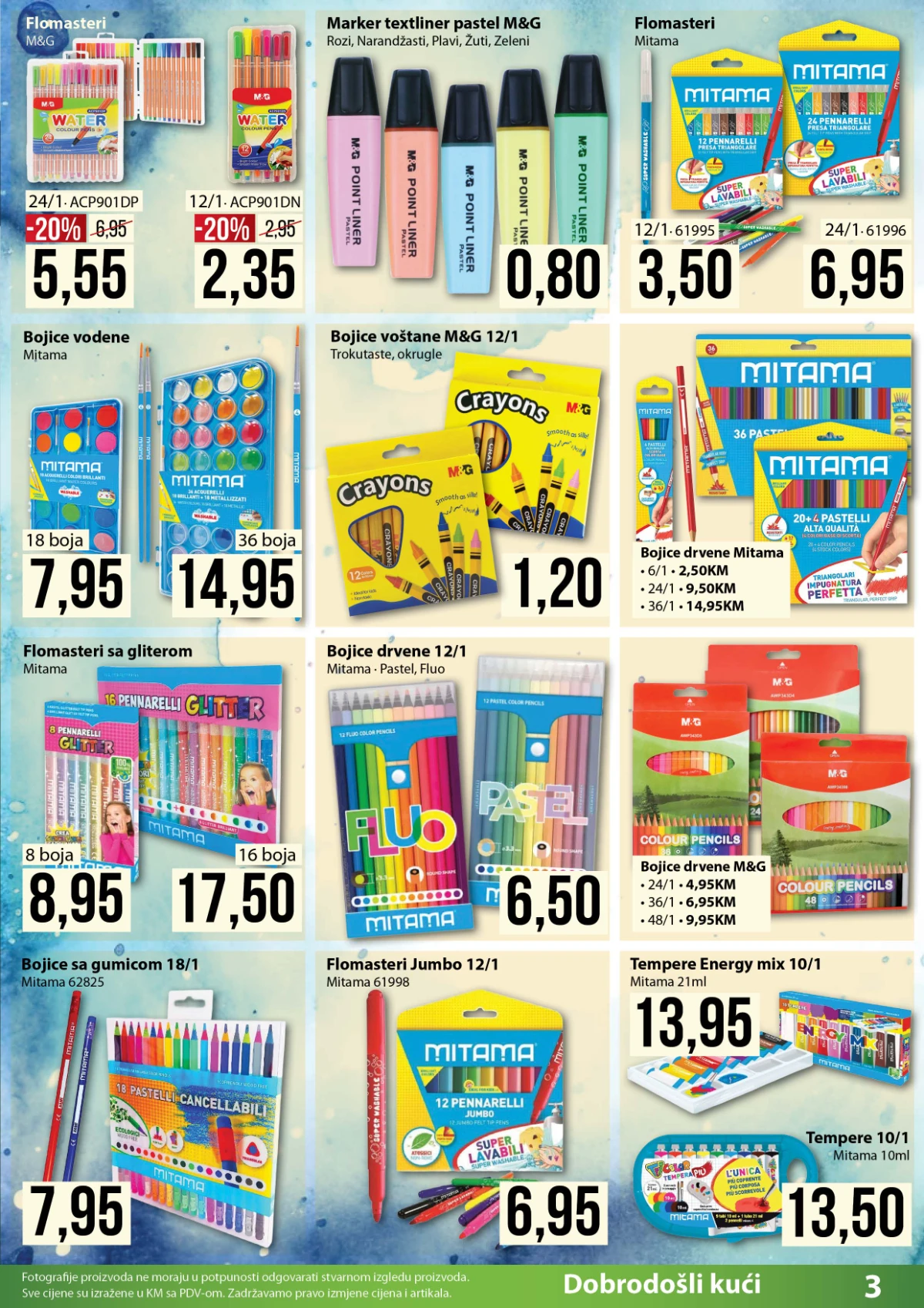 PENNY katalog do 13.09.2026. – voštane bojice za 1,20 KM i flomasteri M&G za 2,35 KM