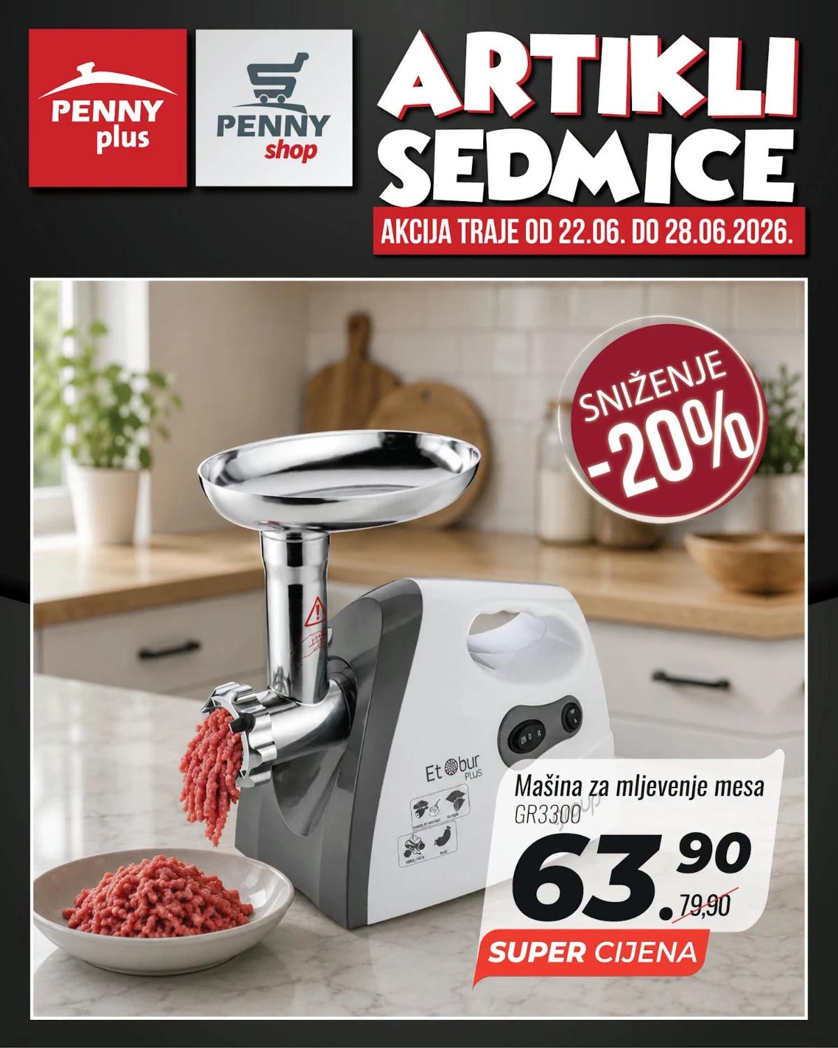 Penny Plus mašina za mljevenje mesa na akciji