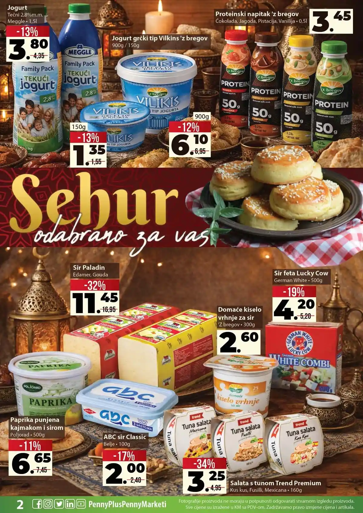 Penny Plus katalog Okusi Ramazana – osnovne namirnice za Ramazan Penny Plus Okusi Ramazana katalog strana 2 – akcijske cijene osnovnih namirnica do 08. marta 2026.