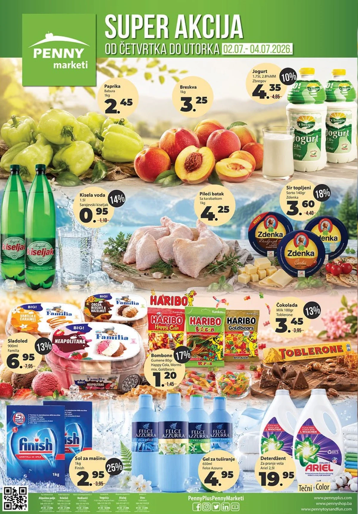 Penny Marketi super akcija do 07.07.2026. – prehrana, pića, kućna hemija i proizvodi za domaćinstvo po akcijskim cijenama