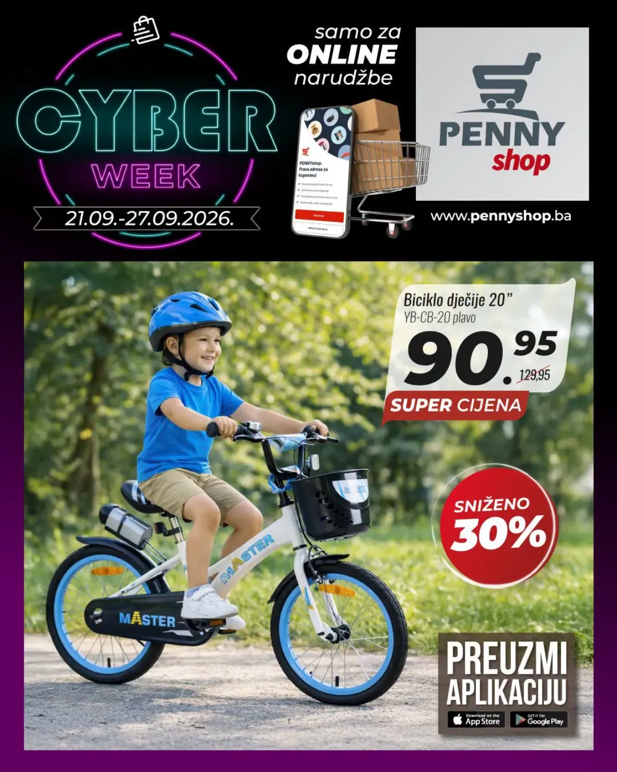 Penny Cyber Week od 21.09. do 27.09.2026. – dječiji bicikl od 20 inča snižen 30% na 90,95 KM
