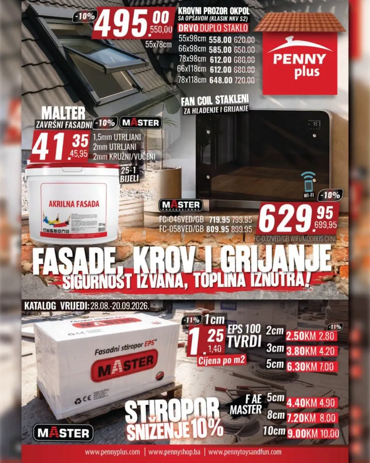 PENNY Plus katalog od 28.08. do 20.09.2026. za fasadu, krov, izolaciju i grijanje uz sniženja do 25%