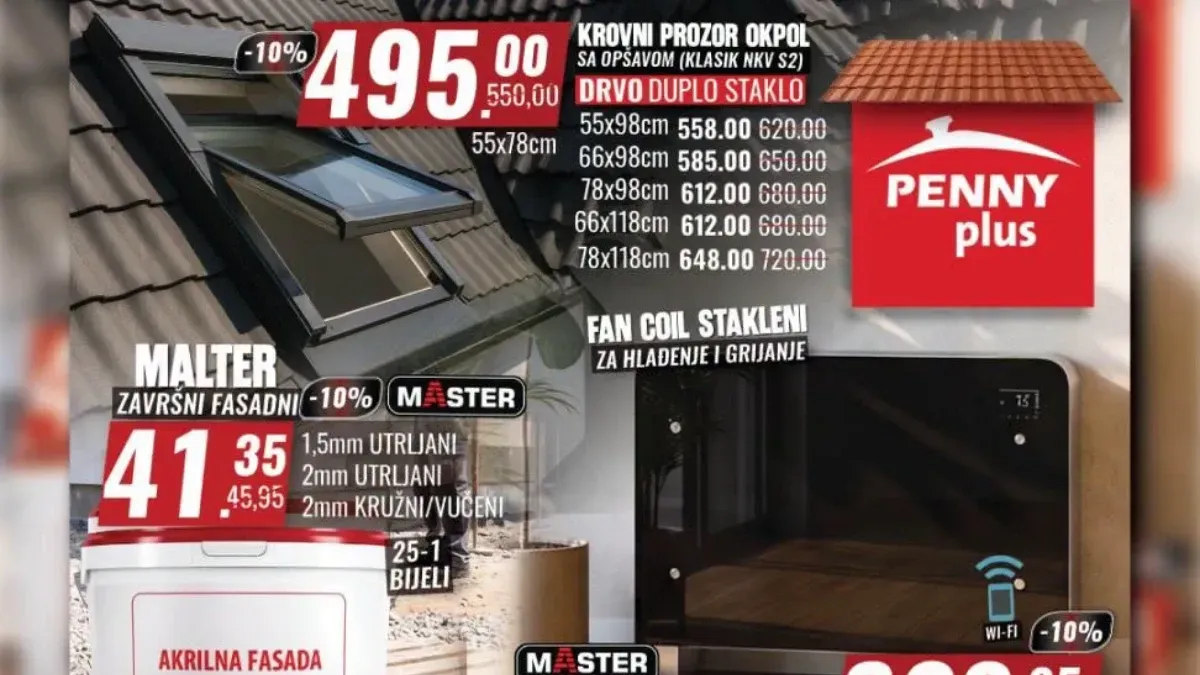 PENNY Plus katalog od 28.08. do 20.09.2026. za fasadu, krov, izolaciju i grijanje uz sniženja do 25%