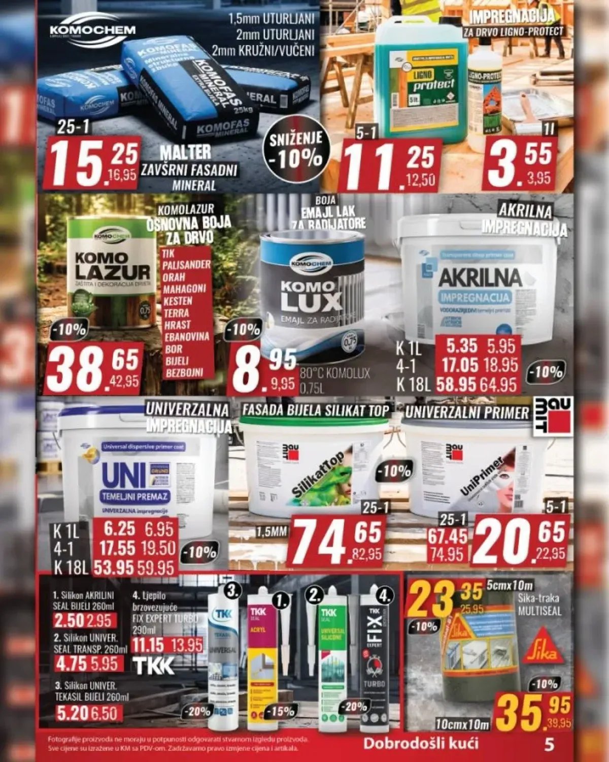 PENNY Plus ponuda fasadnih maltera, boja, ljepila, mrežica, profila i pribora