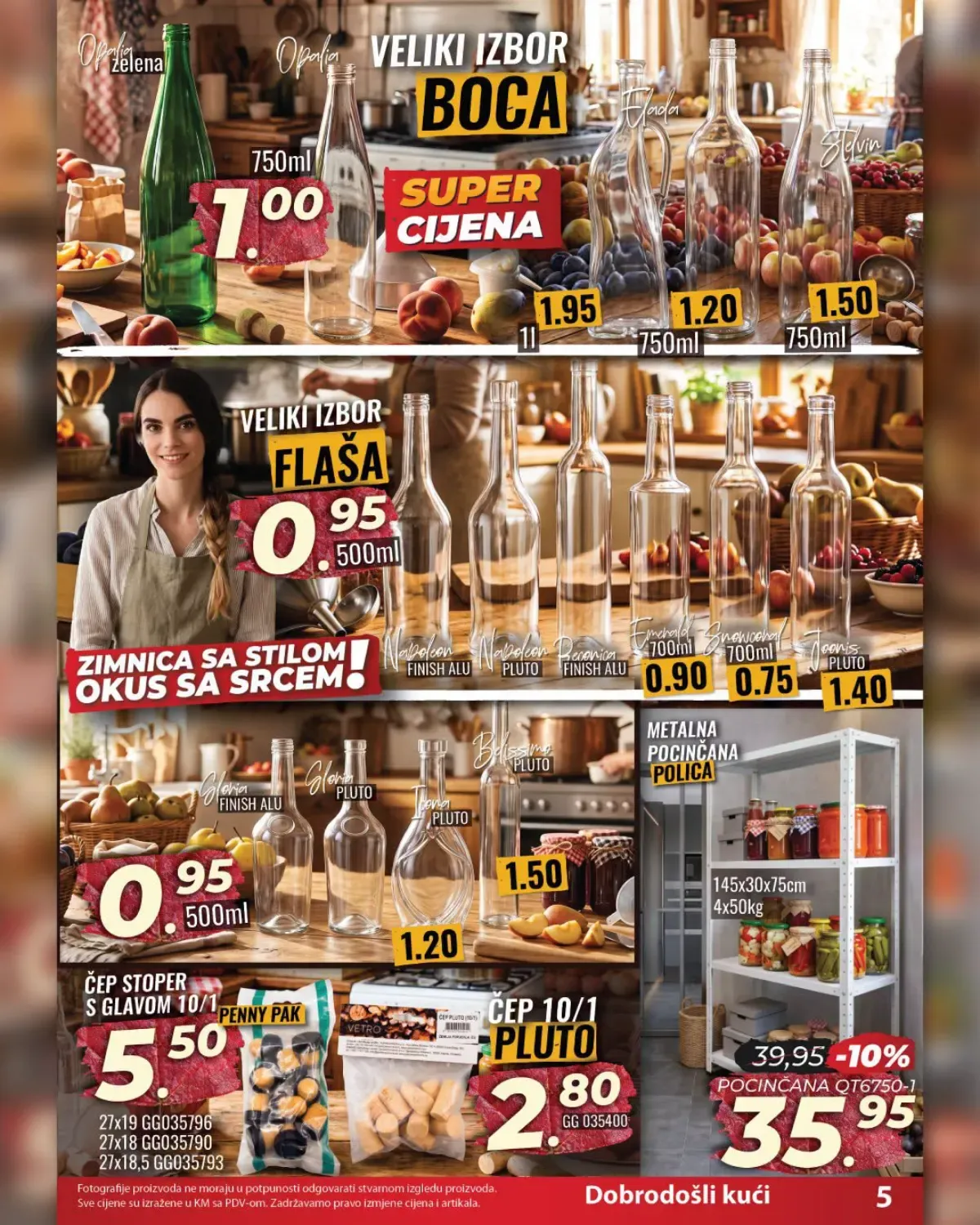 Penny Plus katalog za zimnicu – boce, flaše, čepovi i metalna polica