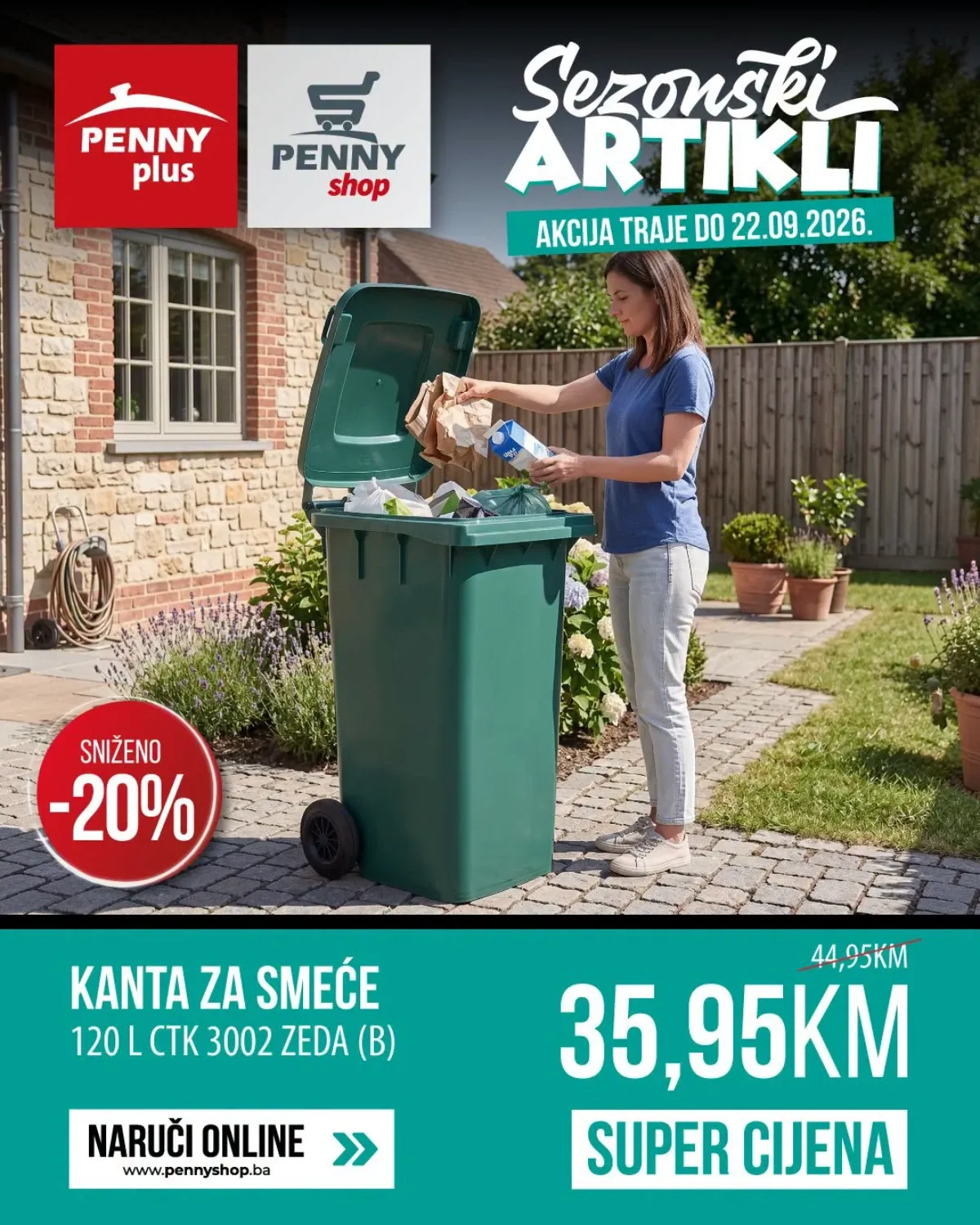 Penny Plus sezonska akcija do 22.09.2026. – teleskopske aluminijske ljestve snižene 20%