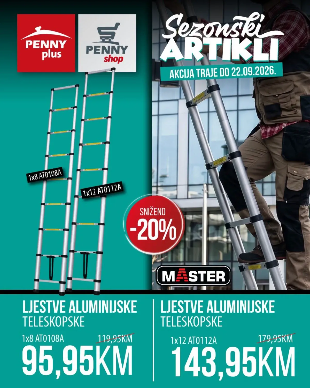 Penny Plus akcija do 22.09.2026. – kanta za smeće 120 litara CTK 3002 ZEDA snižena na 35,95 KM