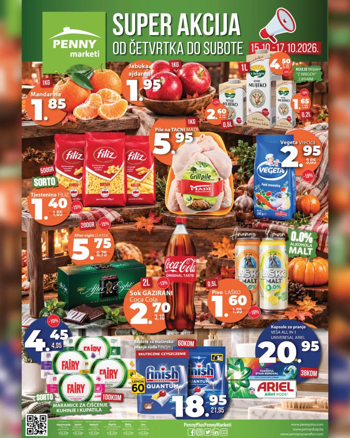 PENNY Super akcija od 15. do 17.10.2026. – mandarine, jabuke, pile MADI, kozje mlijeko, tjestenina i sredstva za čišćenje i pranje