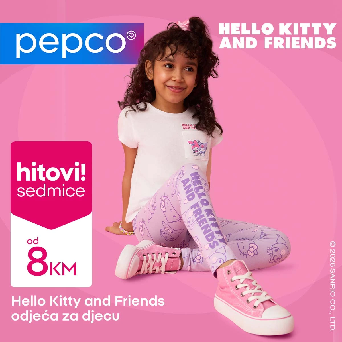 Sjajna ponuda Pepco hitovi sedmice odjeća za djecu Hello Kitty and friends