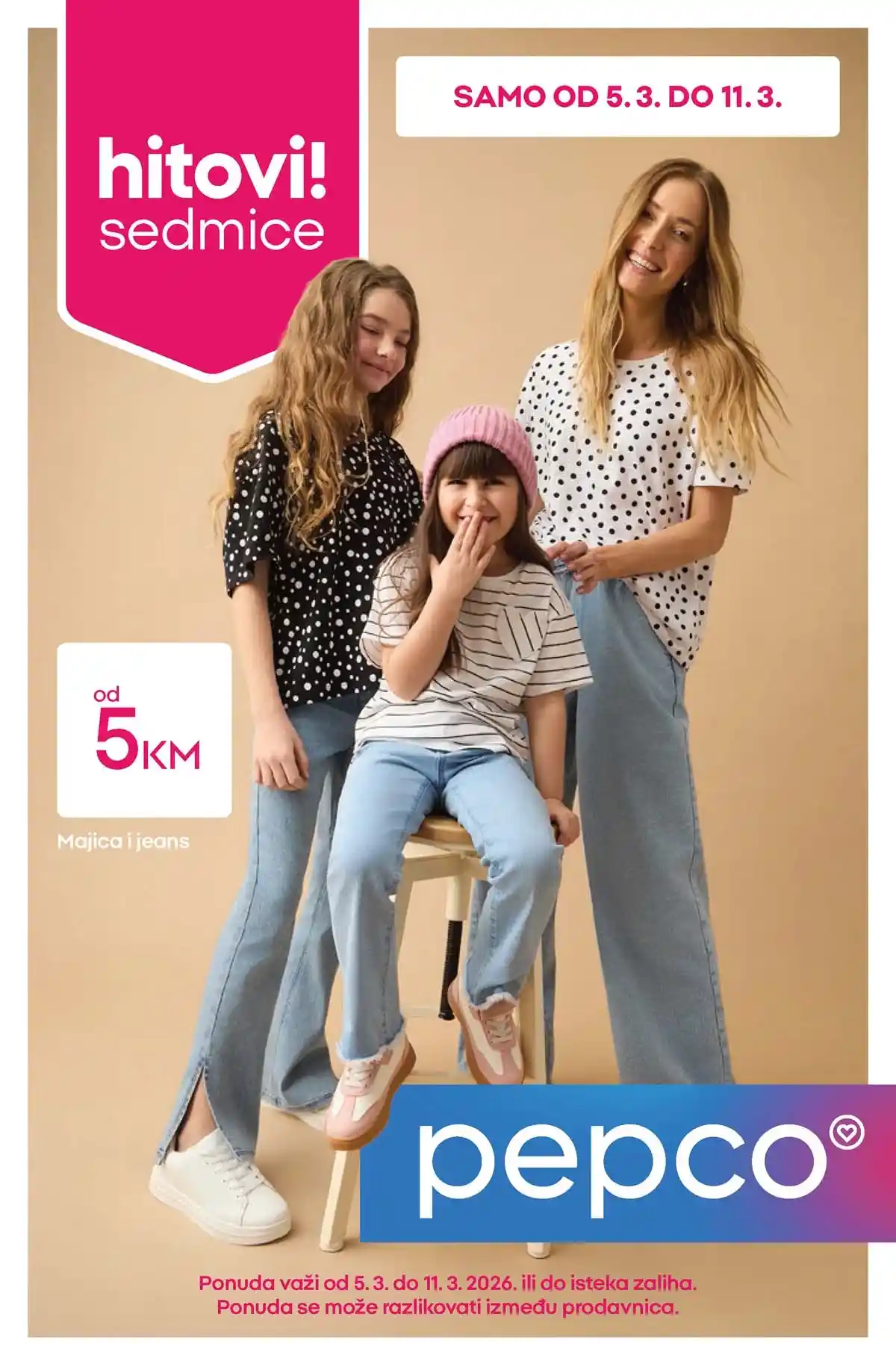 Pepco Hitovi sedmice katalog – odjeća, kućni proizvodi i dodaci na sniženju do 11. marta 2026 – strana 1