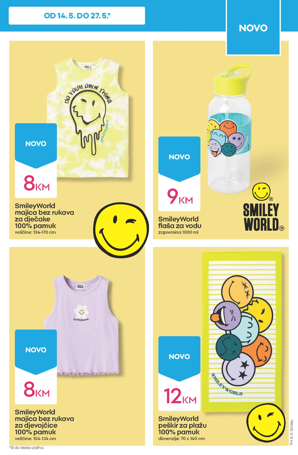 Pepco SmileyWorld peškiri i flaše za vodu akcija maj 2026