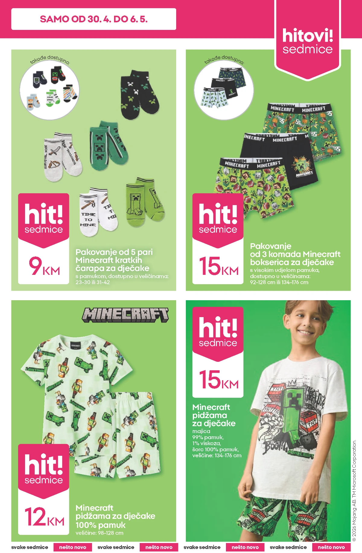 Pepco hitovi sedmice Minecraft pidžame majice i šorcevi za dječake do 06.05.2026 strana 3