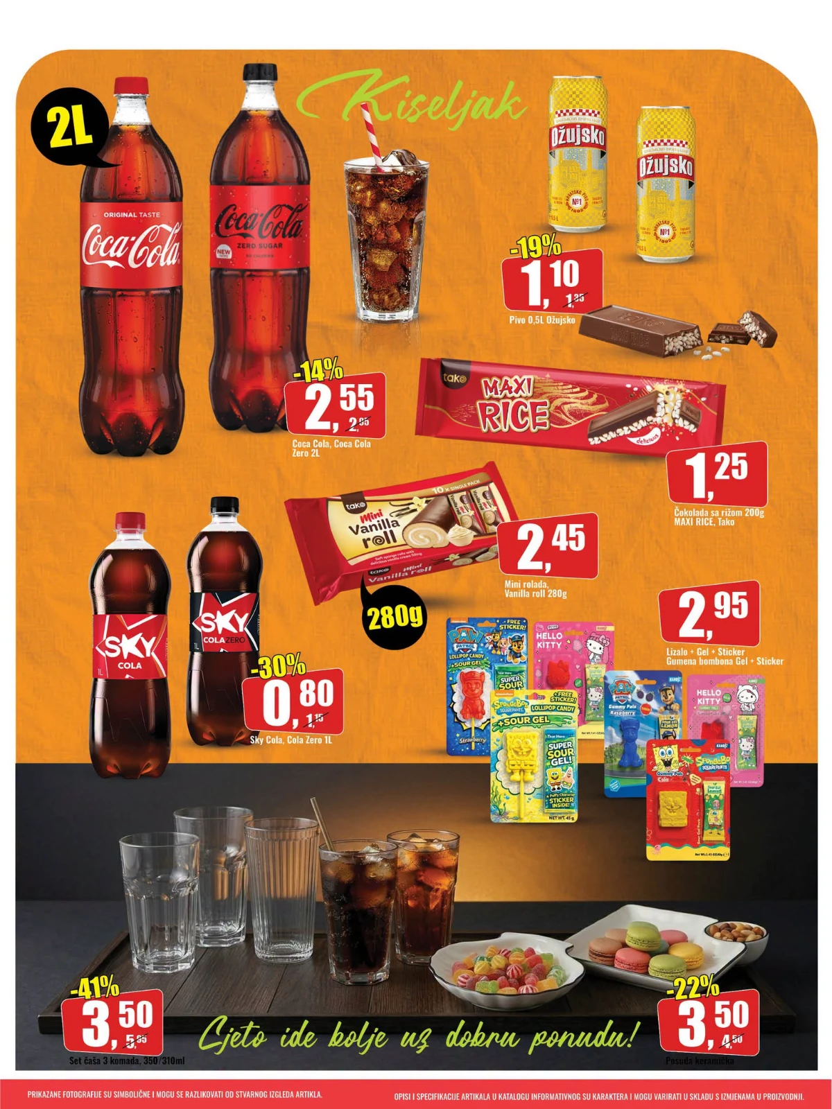 Robot Kiseljak akcija – Sky Cola 1 l uz 30% popusta i set čaša uz 41% popusta