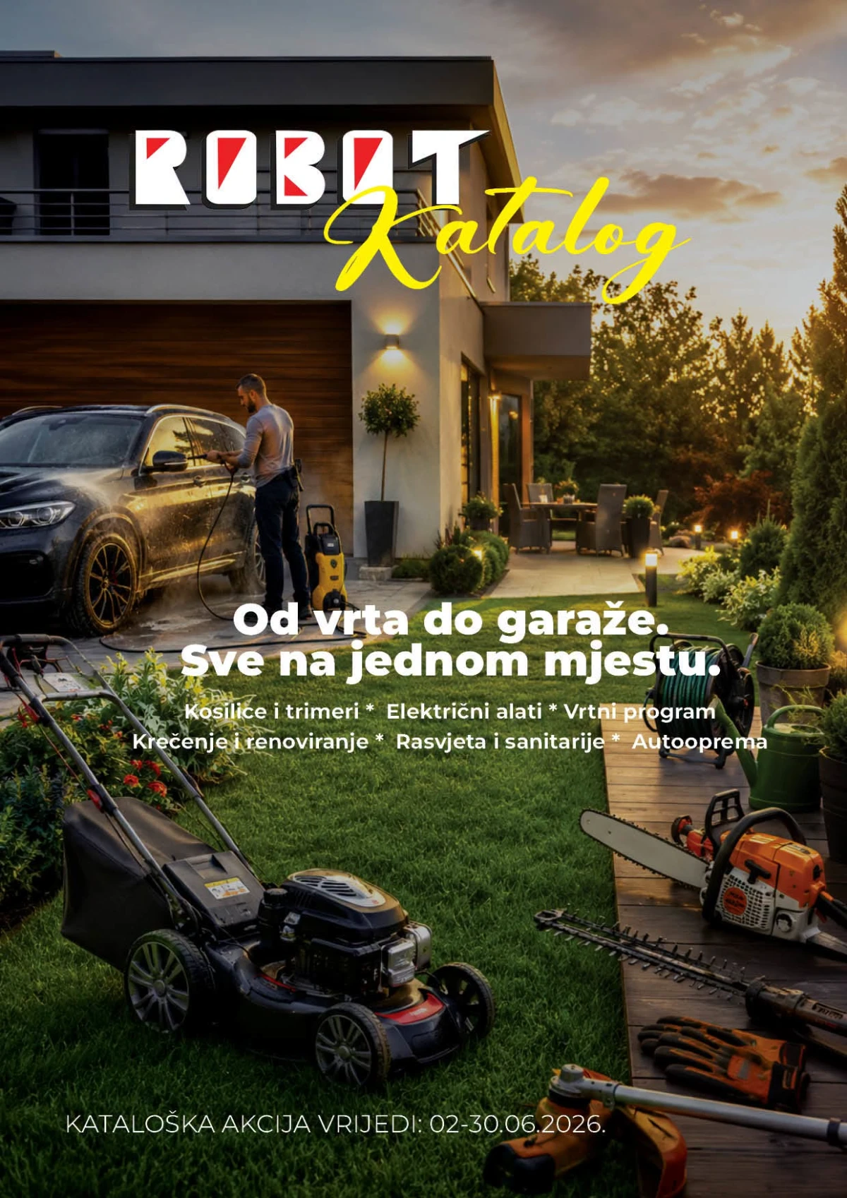 Robot katalog jun 2026 kosilice trimeri električni alati vrtni program rasvjeta sanitarije i autooprema