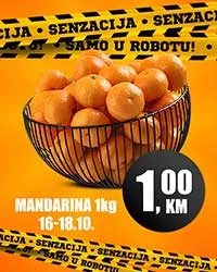 Robot – Senzacija akcija: mandarina 1 KM/kg do 18.10.2025.