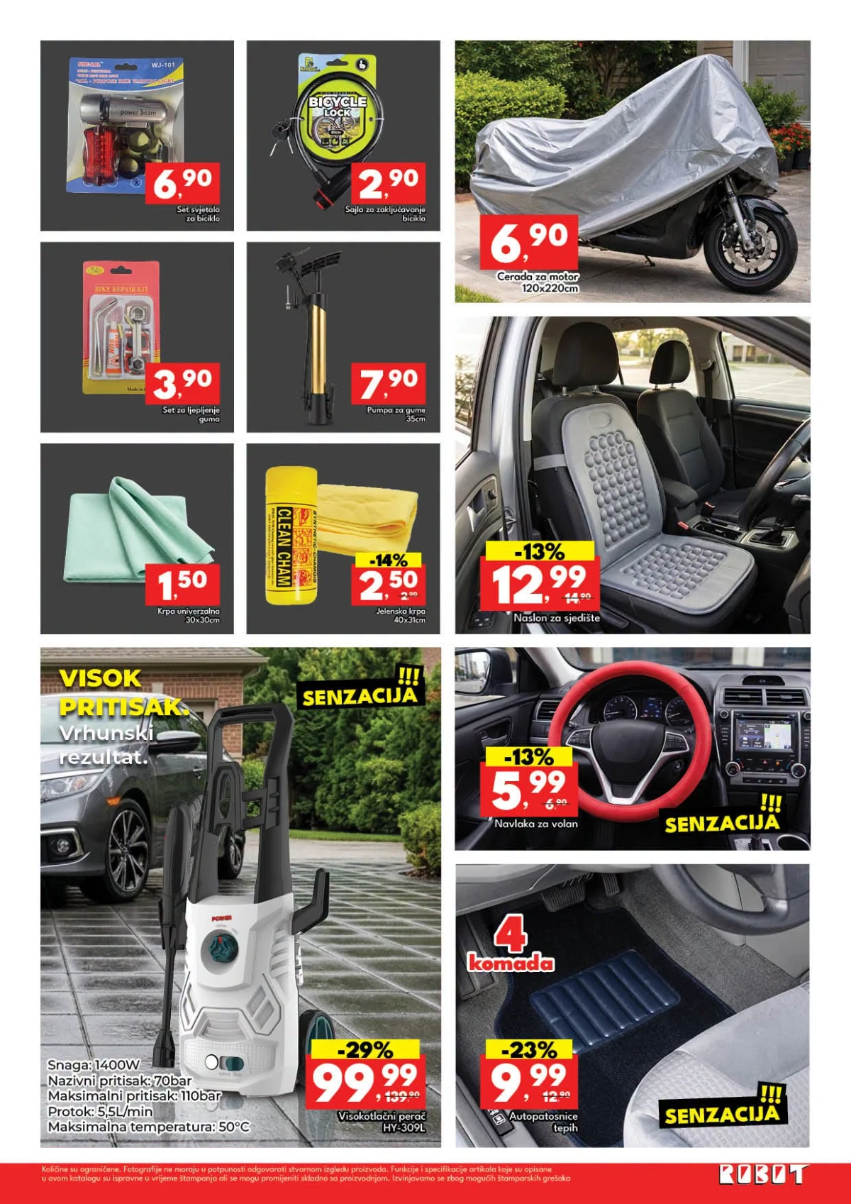 Robot Super akcija donosi solarnu rasvjetu, LED reflektore, vrtna crijeva i prskalice.