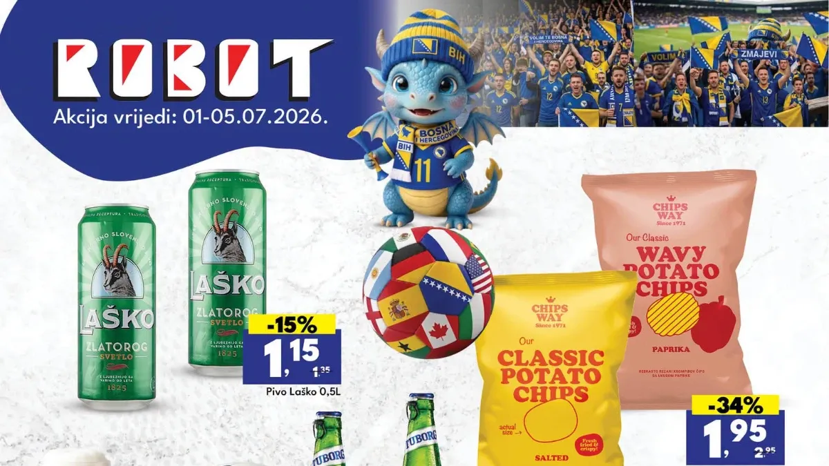 Robot navijačka akcija do 37% popusta od 01. do 05.07.2026 – ponuda za svakodnevnu kupovinu