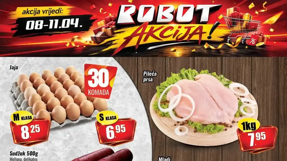Robot vikend akcija sniženja do 33 posto prehrana piće kućne potrepštine april 2026