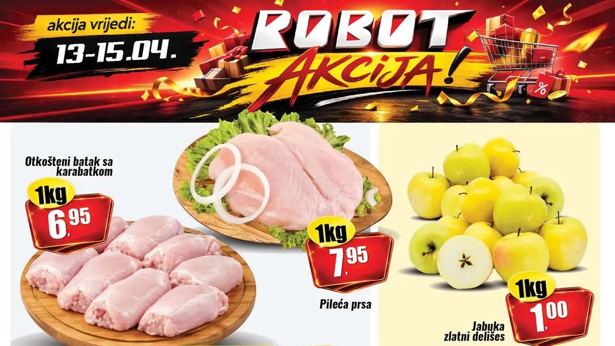Robot akcija sniženja do 50 posto prehrana piće kućne potrepštine april 2026