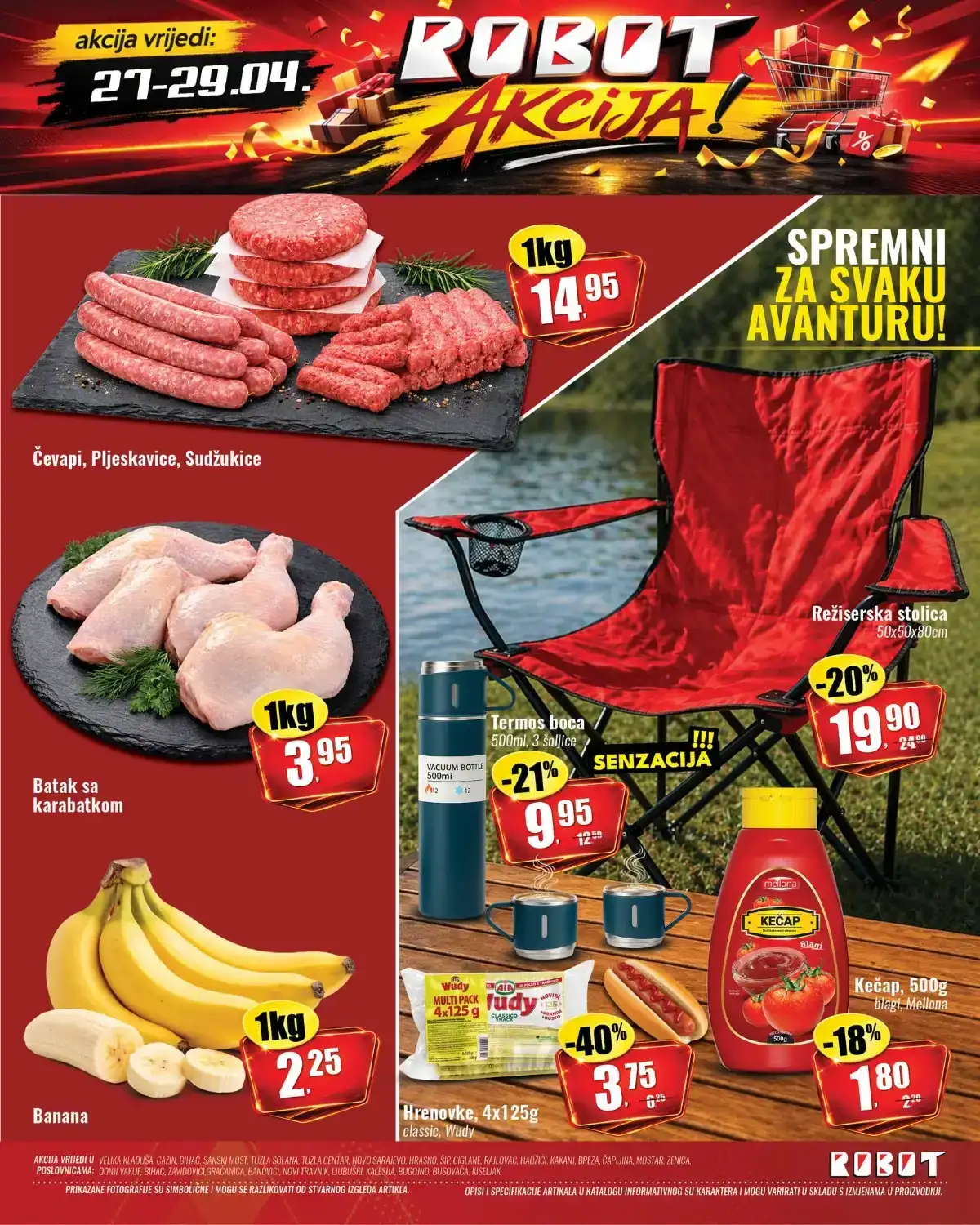 Robot akcija 27 do 29 april cevapi pljeskavice piletina banana snizenja katalog strana 1