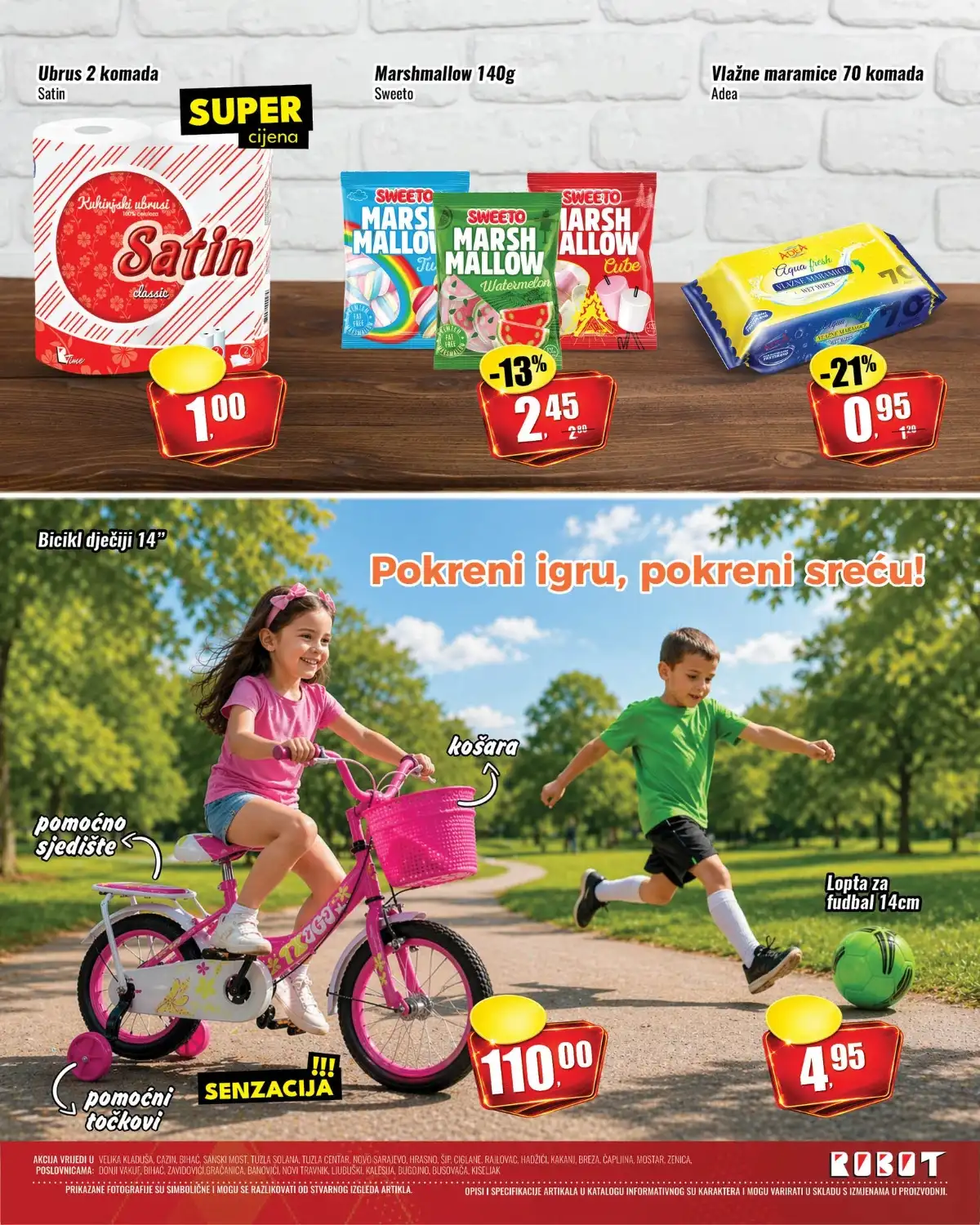 Robot akcija 27 do 29 april bicikl djeciji lopta i kucne potrepstine katalog strana 3